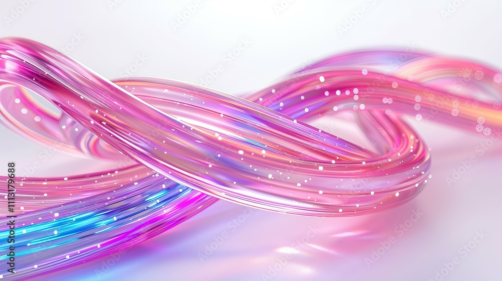 Abstract Pink and Purple Iridescent Glass Swirls with Glimmering Particles Abstract Pink and Purple Iridescent Glass Swirls with Glimmering Particles