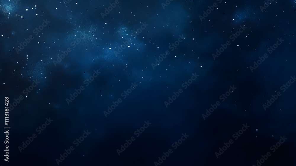 Obraz premium Dark Blue Night Sky With Distant Stars And Nebulae