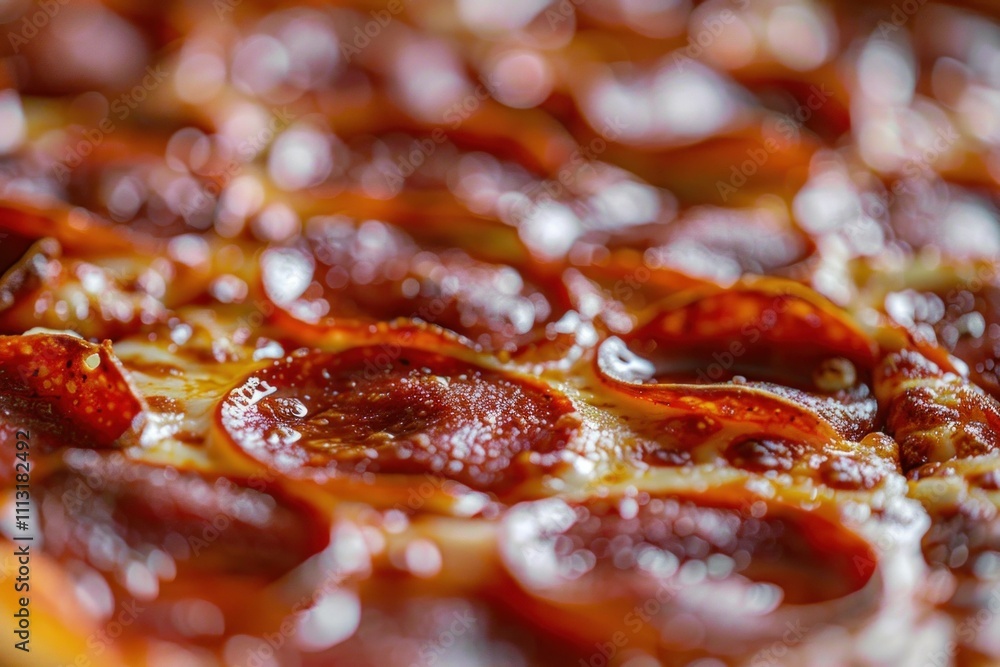 Delicious close-up of a pepperoni pizza with melted cheese, showcasing the appetizing texture and vibrant colors of toppings. Perfect for food lovers. Delicious close-up of a pepperoni pizza with melted cheese, showcasing the appetizing texture and vibrant colors of toppings. Perfect for food lovers.