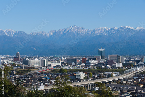 2024.22呉羽山から富山市街地と剱岳立山連峰北アルプス立山連峰