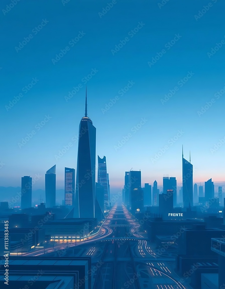 Fototapeta premium downtown city at night