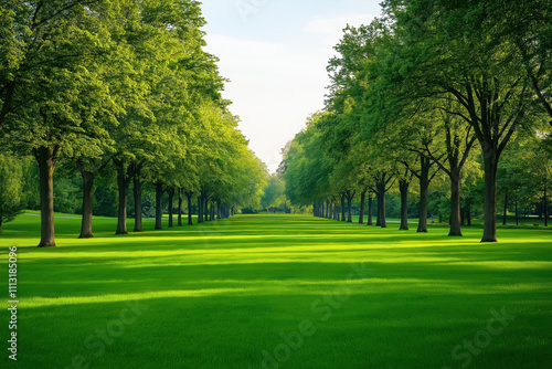Wallpaper Mural Tranquil green park landscape with lush trees and manicured lawn Torontodigital.ca