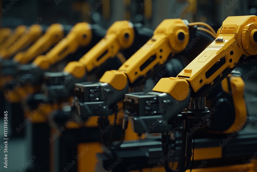 Automated High-Tech Production Devices in Modern Factory Workshop Automated High-Tech Production Devices in Modern Factory Workshop