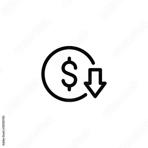cost reduce icon vector. cost reduce sign icon for web site