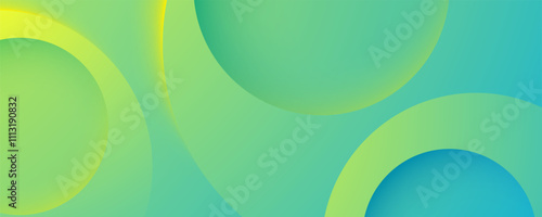 Green gradient abstract background circular shape decorative design