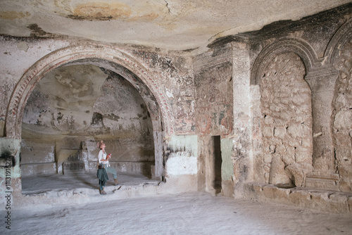 Exploring Ancient Cave Ruins photo