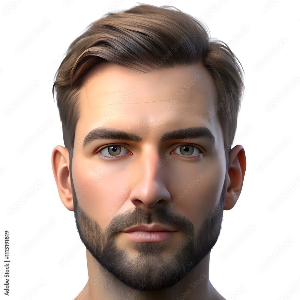 Fototapeta premium 3d man character head