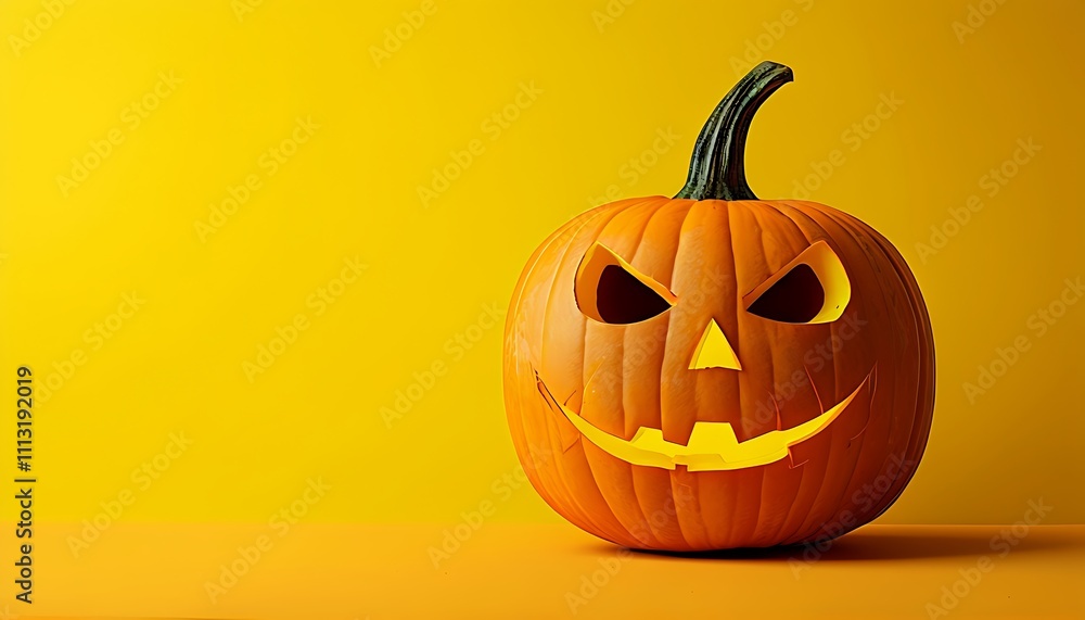 halloween pumpkin with a yellow background halloween pumpkin with a yellow background