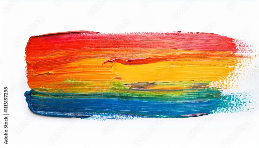 mixed oil paints brush stroke isolated on white background with empty area for writing, text, image, and other activities; selective focus; abstract colorful texture mixed oil paints brush stroke isolated on white background with empty area for writing, text, image, and other activities; selective focus; abstract colorful texture