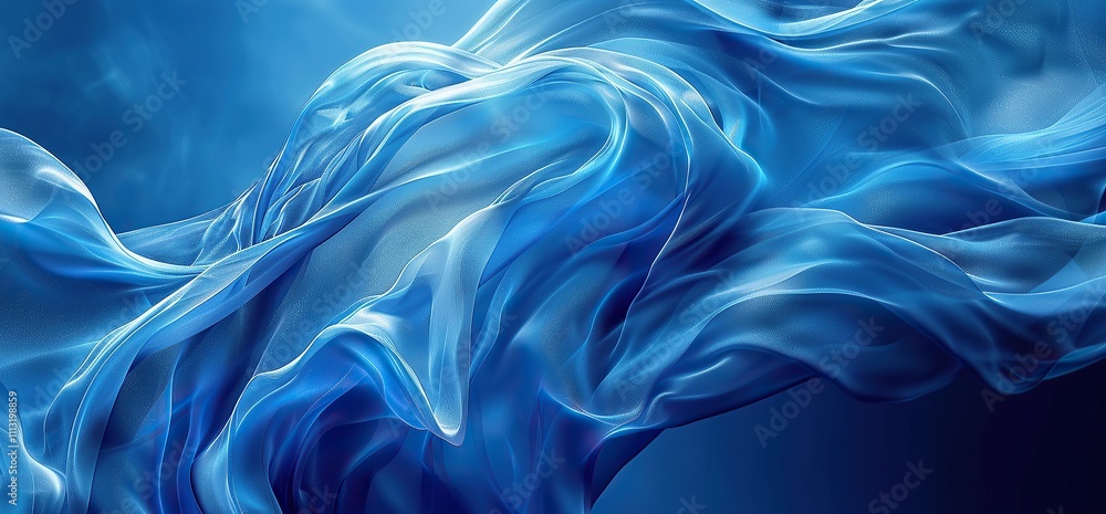 Obraz premium Abstract Blue Fabric Swirling in Light
