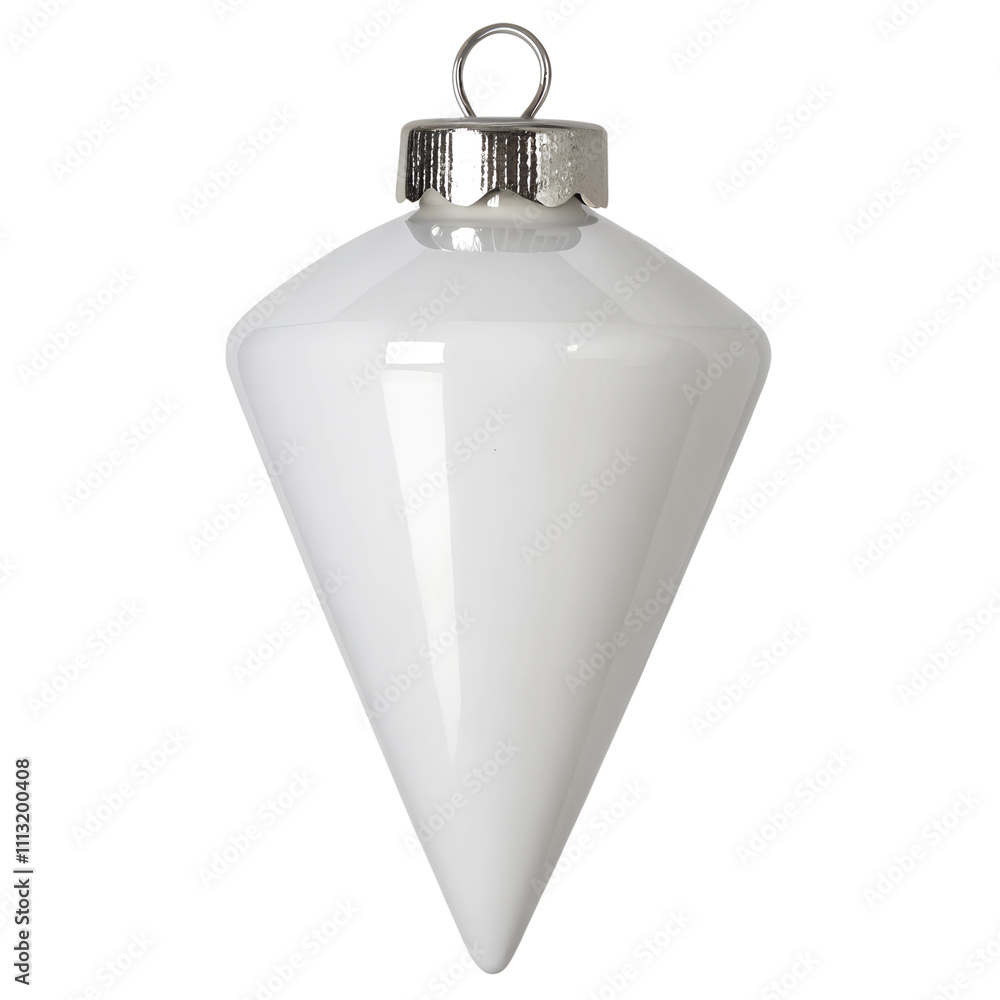 Obraz premium Realistic teardrop-shaped Christmas ornament for mockups, isolated transparent background