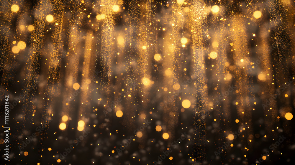 Golden Cascade: Radiant Fireworks Illuminating the Night Sky with Shimmering Mist Golden Cascade: Radiant Fireworks Illuminating the Night Sky with Shimmering Mist