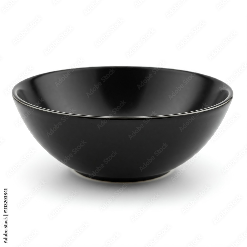 A black ceramic bowl on a white background A black ceramic bowl on a white background