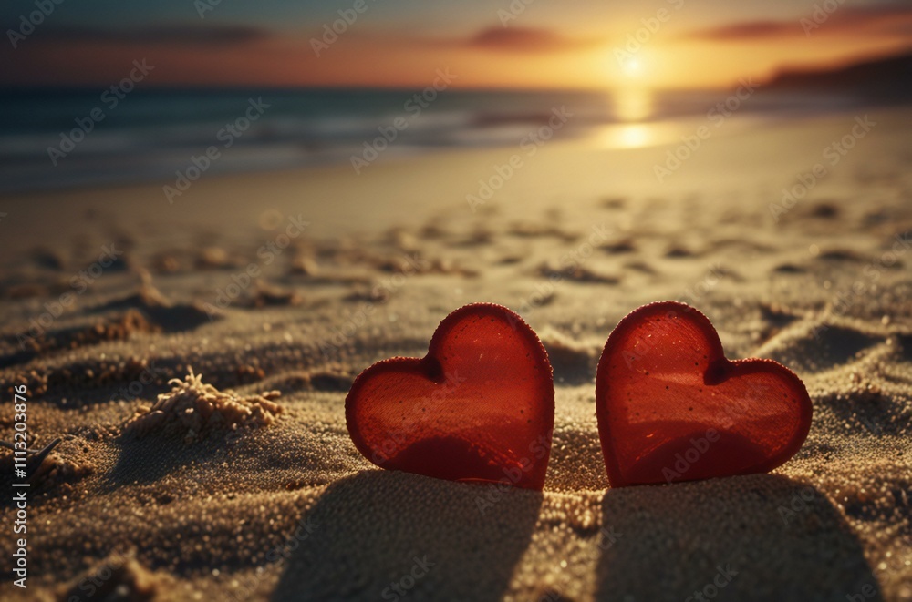 Fototapeta premium heart on the beach