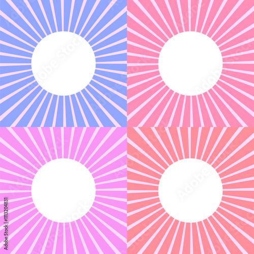 Fotografie Vibrant Quadrant Pattern with Radiating Lines in Multicolors Illustration Backgr