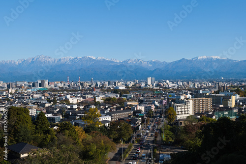 2024.22呉羽山から富山市街地と北アルプス立山連峰