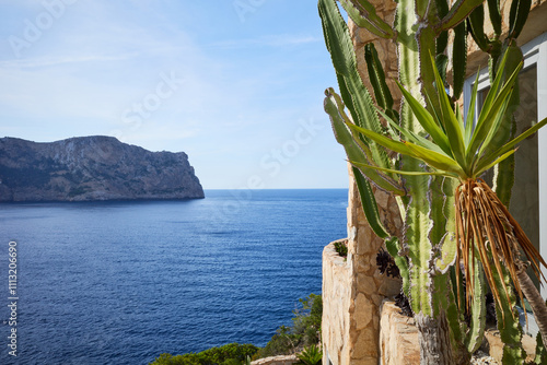 Coastal view of sparkling blue ocean from Port D'Antratx photo