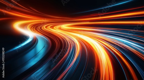 Abstract Light Trails: A Futuristic Journey Through Speed and Color