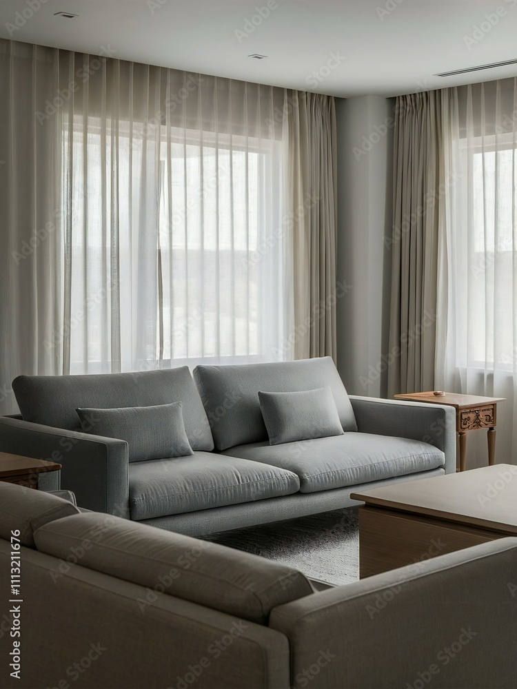 Fototapeta premium modern living room with fireplace
