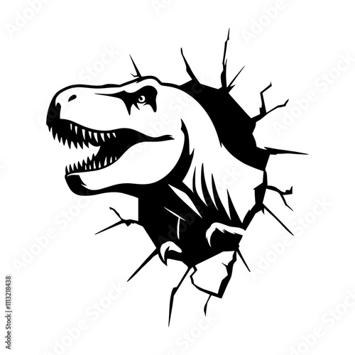 T Rex Breaking Through Wall