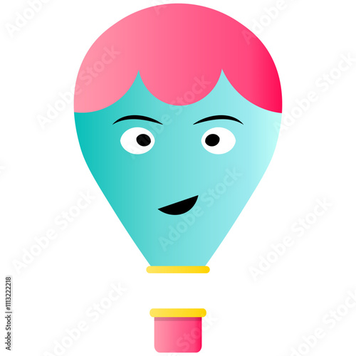 Hot Air Balloon Icon. Air Transportation for Travel. Vector Illustration in Colorful Design.