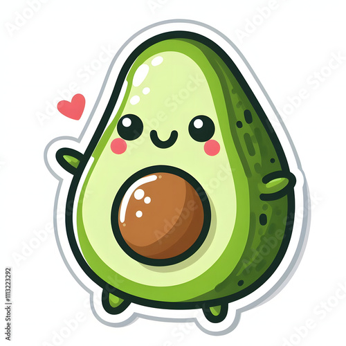 Happy avocado sticker photo