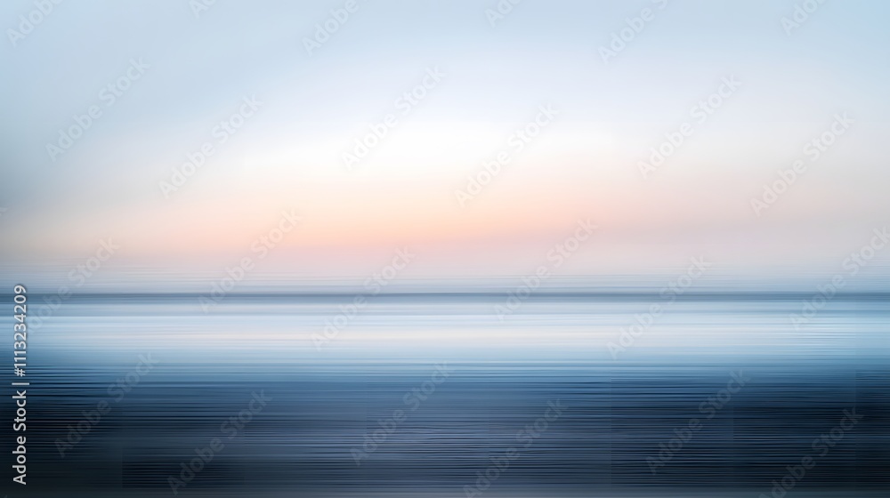Fototapeta premium Abstract Seascape Pastel Sunset Ocean Sky Horizon