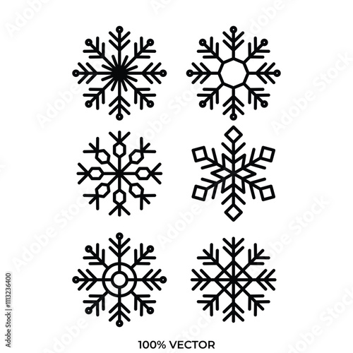 Snowflake vector Christmas icon logo snow Santa Claus Xmas cartoon character illustration