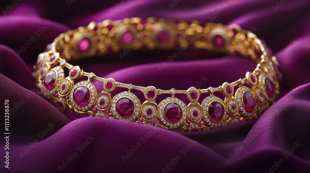 Elegant Gold Jewelry with Ruby Stones and Intricate Design Elegant Gold Jewelry with Ruby Stones and Intricate Design