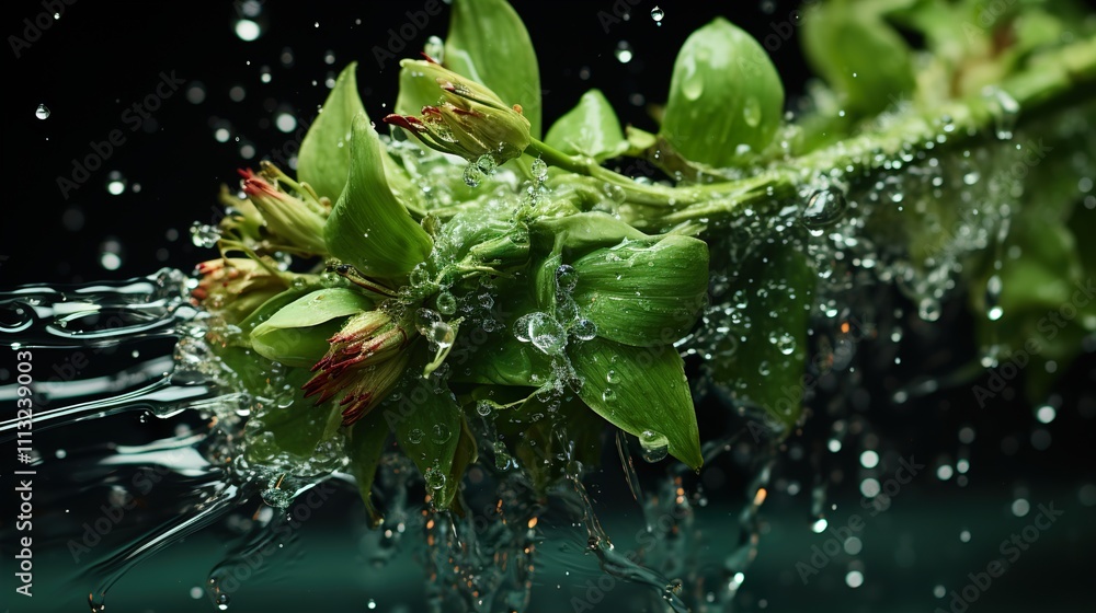 Water splashes and shower head. Water splashes and shower head.