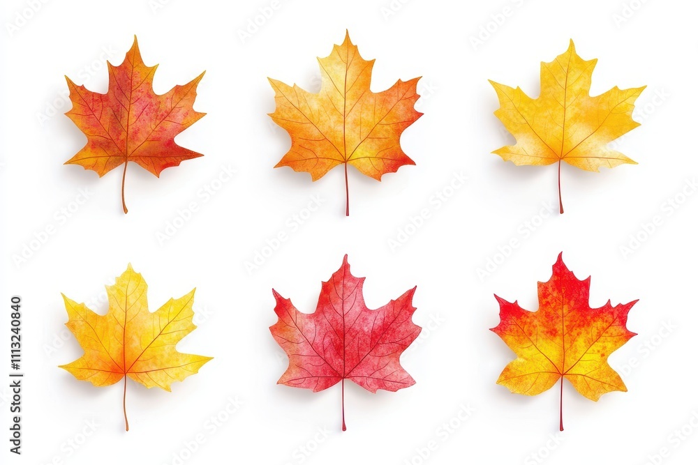 Set of Mapple isolated in white background Set of Mapple isolated in white background