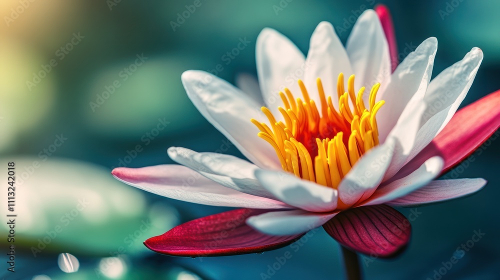 Fototapeta premium Serene Water Lily in Sunlight