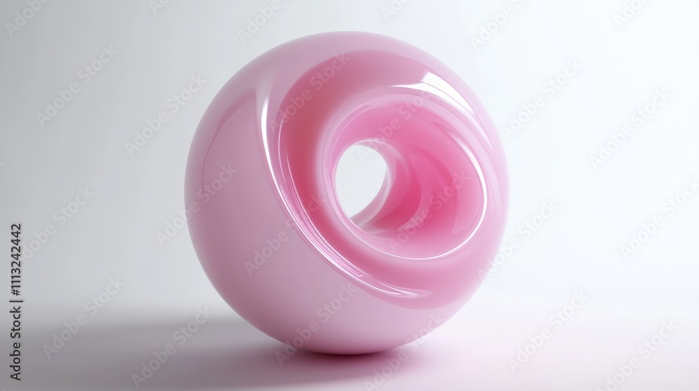 Abstract Pink Sphere Sculpture: A Study in Form and Light Abstract Pink Sphere Sculpture: A Study in Form and Light