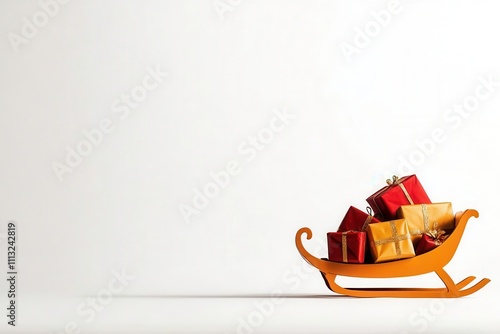 Sleigh filled with colorful presents, perfect for holiday celebrations