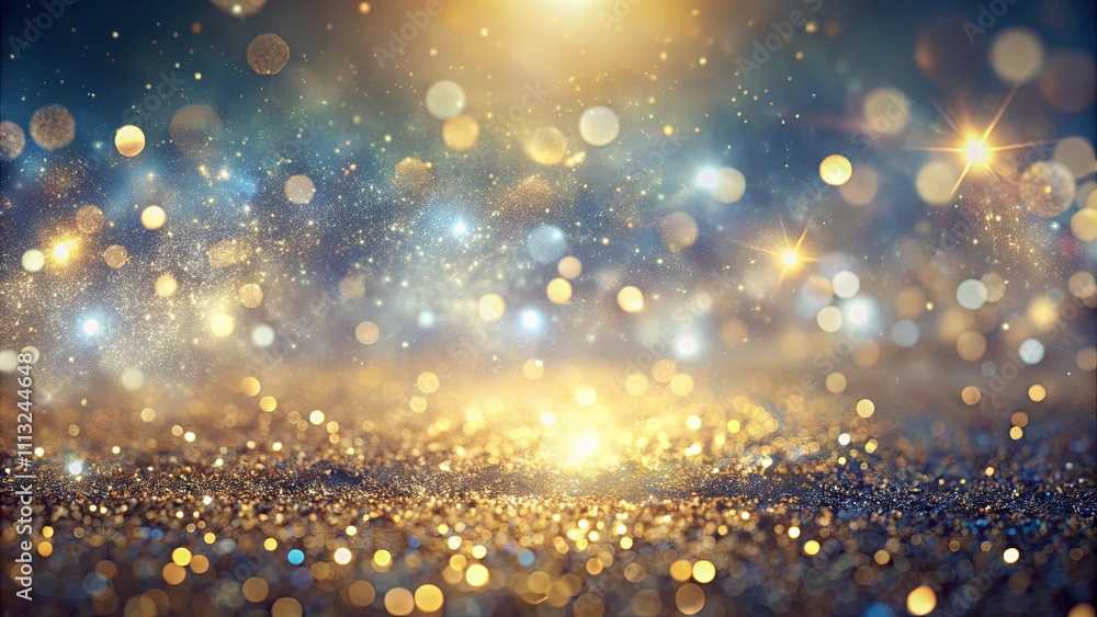 Golden and Blue Sparkle Background A Festive Shimmering Texture Golden and Blue Sparkle Background A Festive Shimmering Texture