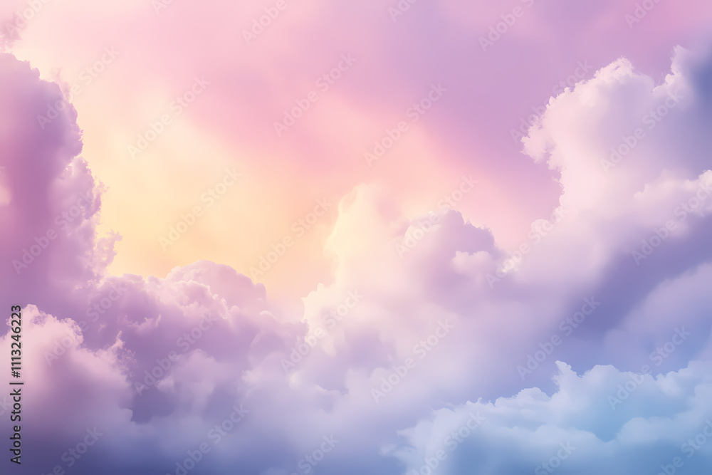 Fototapeta premium Dreamy Pastel Sky with Soft Clouds and Subtle Gradient