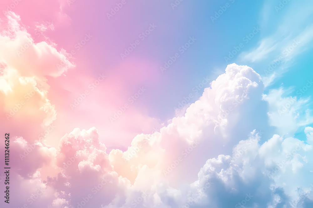 Fototapeta premium Dreamy Pastel Sky with Soft Clouds and Subtle Gradient