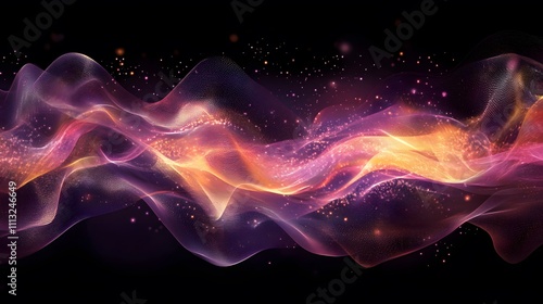 Abstract Purple And Orange Wave Pattern Design