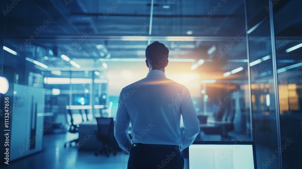 A technician calibrating automated lighting systems in a smart city development, Lighting system calibration scene, Smart city construction style A technician calibrating automated lighting systems in a smart city development, Lighting system calibration scene, Smart city construction style