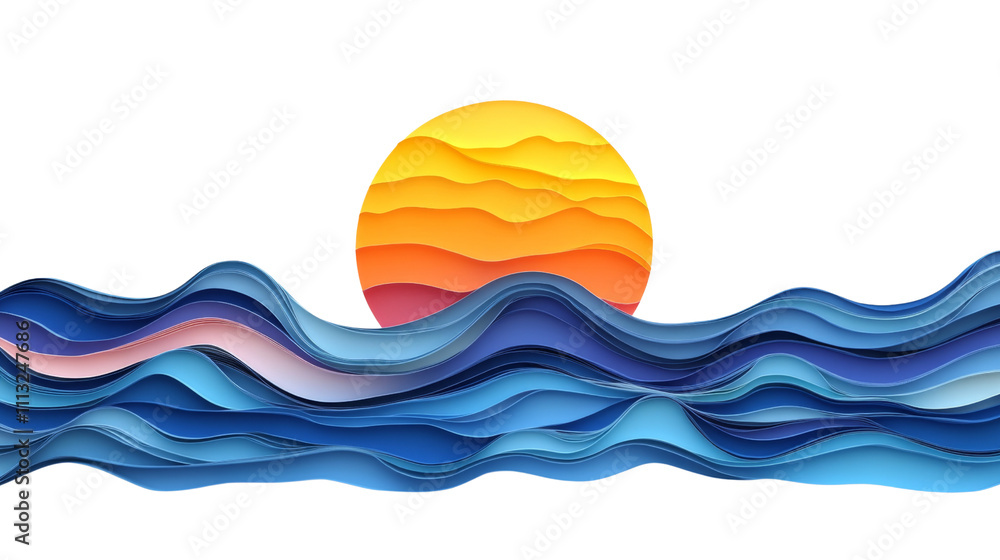 Sunset over the sea transparent background Sunset over the sea transparent background