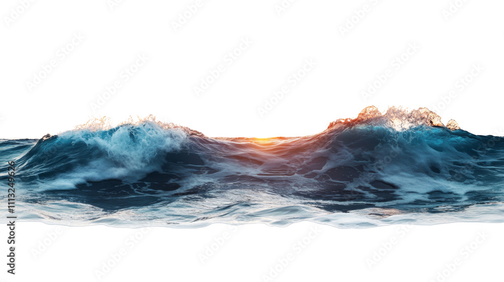 Sunset over the sea transparent background