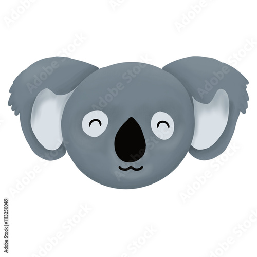 Cute Koala only head drawing