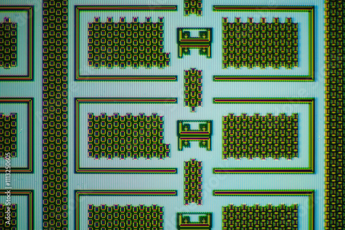 modern high-tech nanoscale wafer circuit micrograph photo