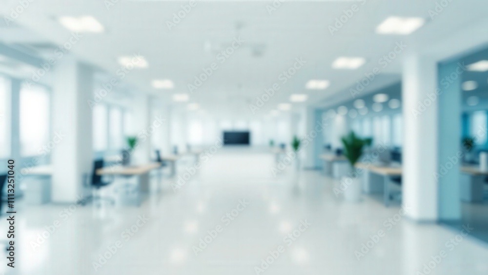 Fototapeta premium Modern Office Space with White Decor and Natural Lighting, Perfect for Business and Corporate Settings