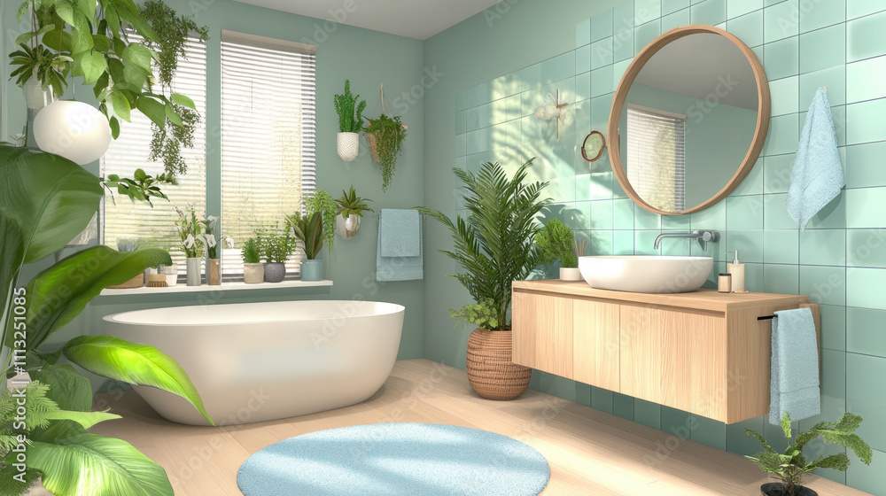Minimalist Aqua Bathroom Design with Calming Ambiance Minimalist Aqua Bathroom Design with Calming Ambiance