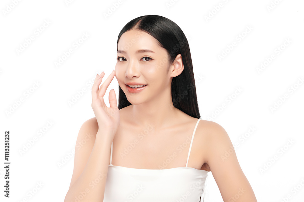 Beautiful young asian woman with clean fresh skin on white background, Face care, Facial treatment, Cosmetology, beauty and spa, Asian women portrait. Beautiful young asian woman with clean fresh skin on white background, Face care, Facial treatment, Cosmetology, beauty and spa, Asian women portrait.