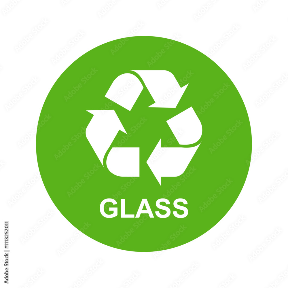 Recycle symbol for glass waste