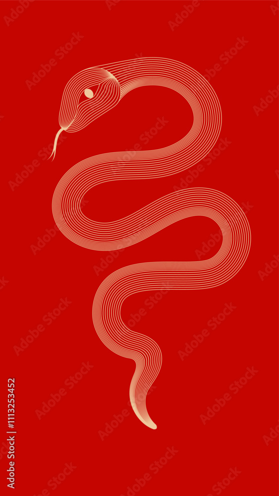 Red festive Year of the snake vector illustration background Red festive Year of the snake vector illustration background