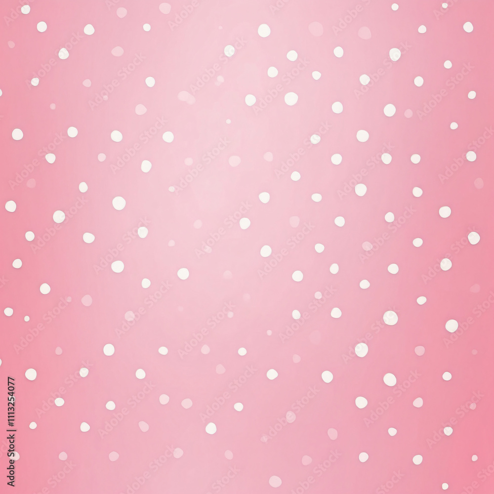 Pink Snowflake Pattern Background with White Polka Dots Pink Snowflake Pattern Background with White Polka Dots