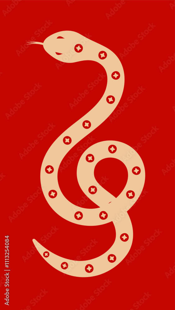 Red vector snake year illustration Red vector snake year illustration